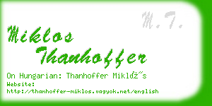 miklos thanhoffer business card